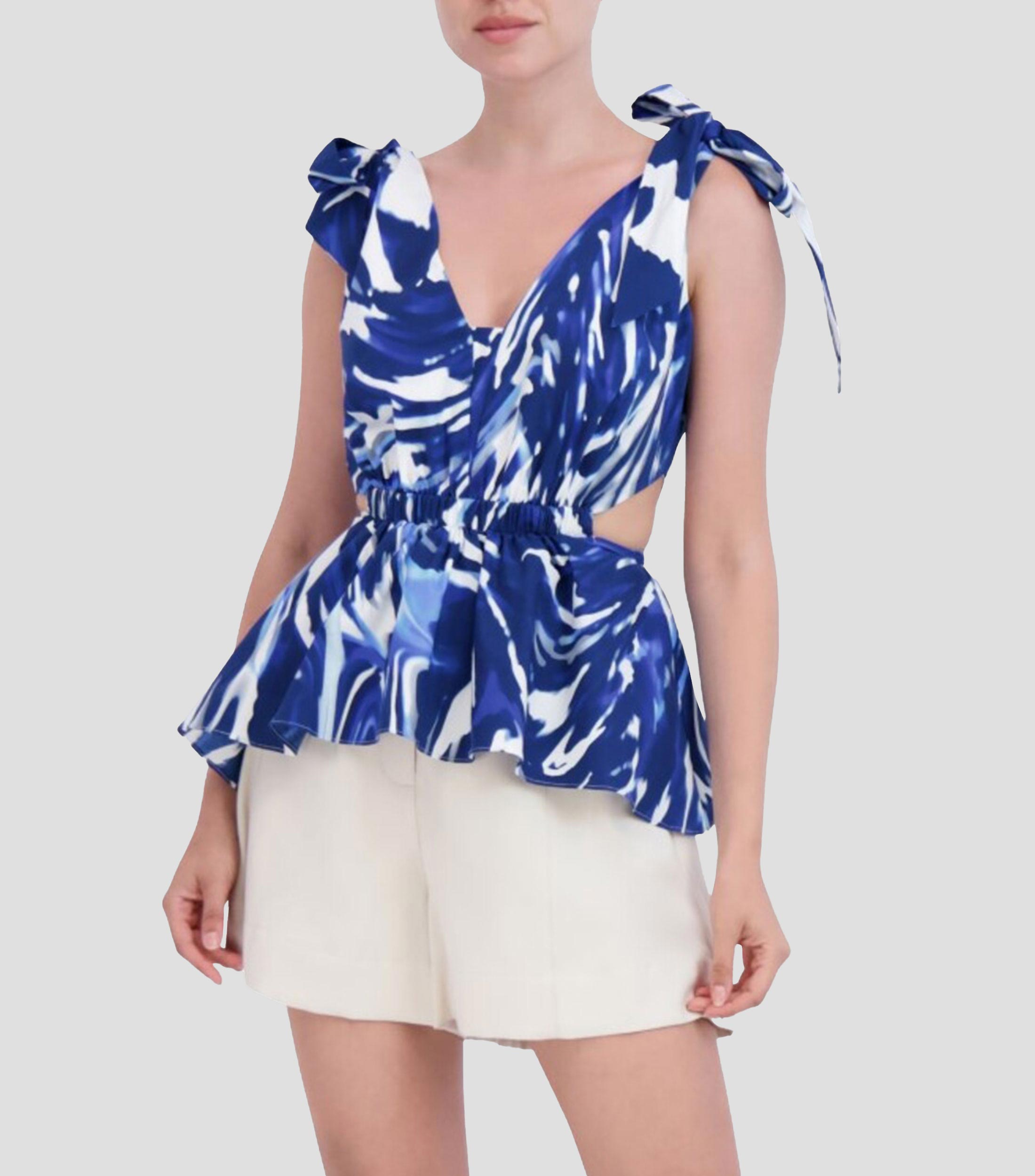 Blusa estampada sin mangas Mujer